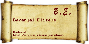 Baranyai Elizeus névjegykártya